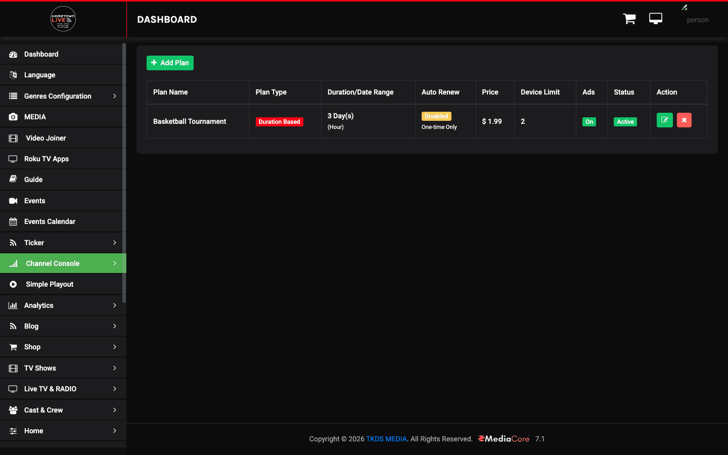 Subscription plan management