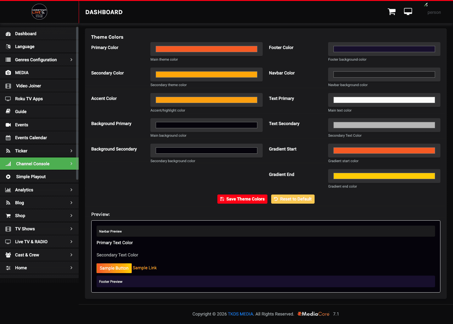 Brand color customization
